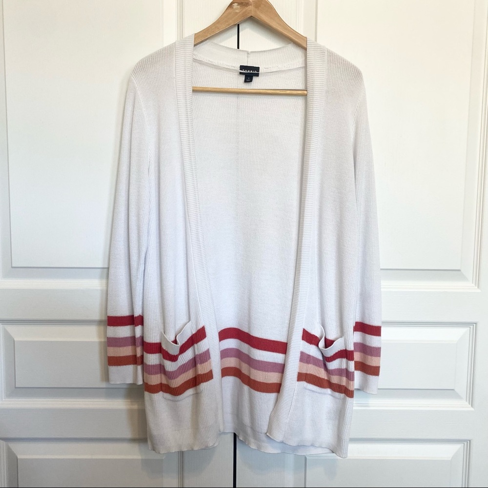 Torrid Open Front Cardigan Sweater with Pockets Long Duster Womens Size 1X